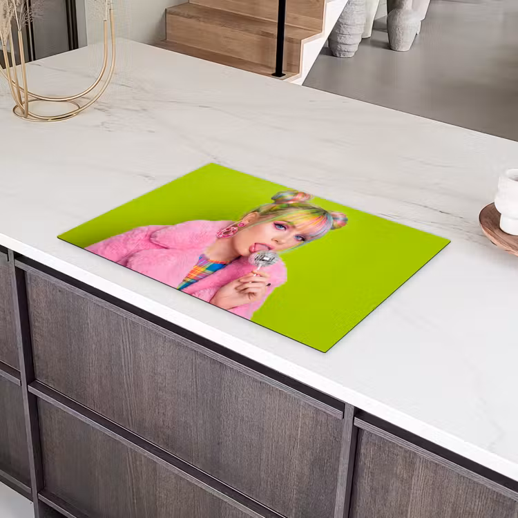 Vrouw - Kleurrijk haar - Pop art - Modern - Levendig Inductie beschermer vinyl 3mm klein -sfeer8