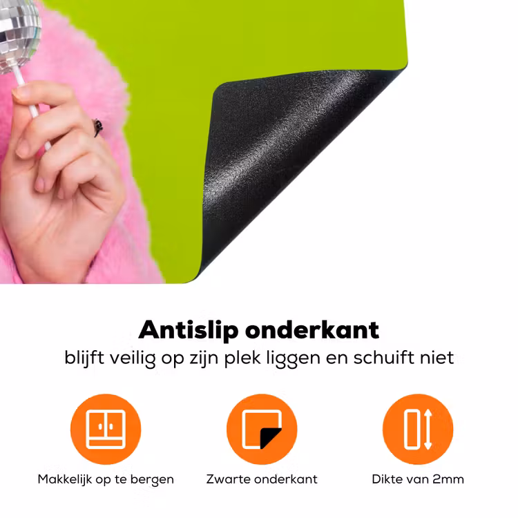 Vrouw - Kleurrijk haar - Pop art - Modern - Levendig Inductie beschermer vinyl 3mm klein -zzzzzzz-td-onderkant