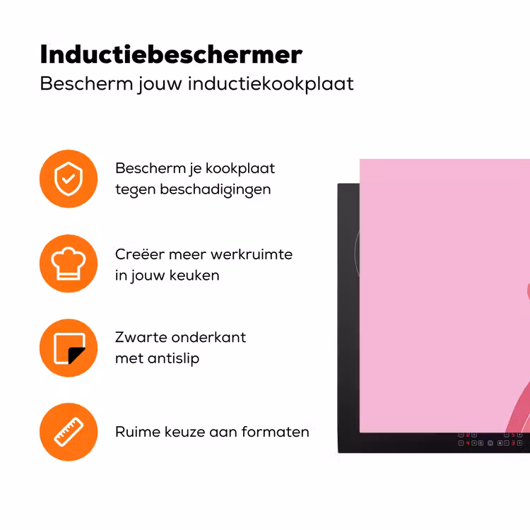 Vrouw - Lichaam - Abstract - Roze Inductie beschermer vinyl 3mm klein -zzzzzzz-td-ups