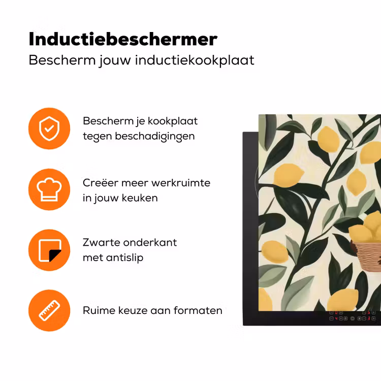 Vrouw - Mand - Citroenen - Bladeren Inductie beschermer vinyl 3mm klein -zzzzzzz-td-ups