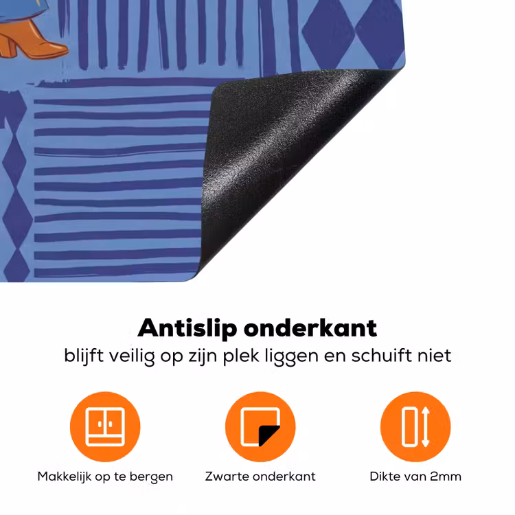 Vrouw - Martini glas - Abstract - Blauw - Kunst Inductie beschermer vinyl 3mm klein -zzzzzzz-td-onderkant