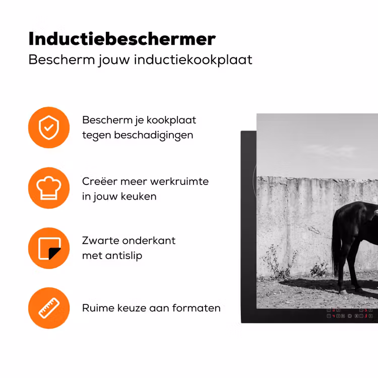 Vrouw - Paard - Artistiek Inductie beschermer vinyl 3mm klein -zzzzzzz-td-ups