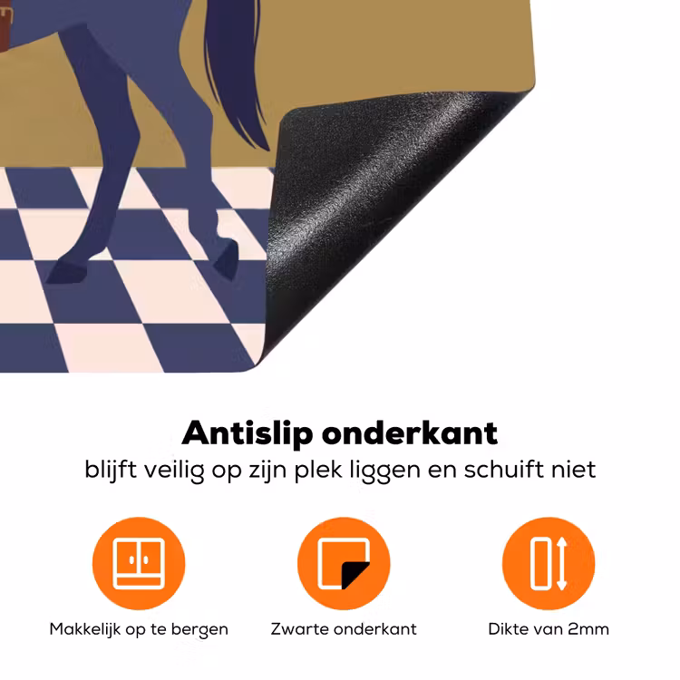 Vrouw - Paard - Rijden - Modern - Abstract Inductie beschermer vinyl 3mm klein -zzzzzzz-td-onderkant