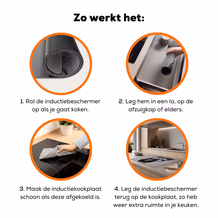 Vrouw - Pasta - Zwart - Wit Inductie beschermer vinyl 3mm klein -zzzzzzz-td-werking