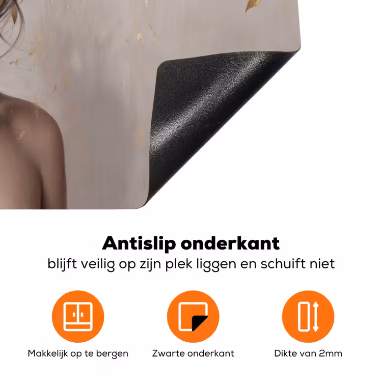 Vrouw - Pioenroos - Wit Inductie beschermer vinyl 3mm klein -zzzzzzz-td-onderkant