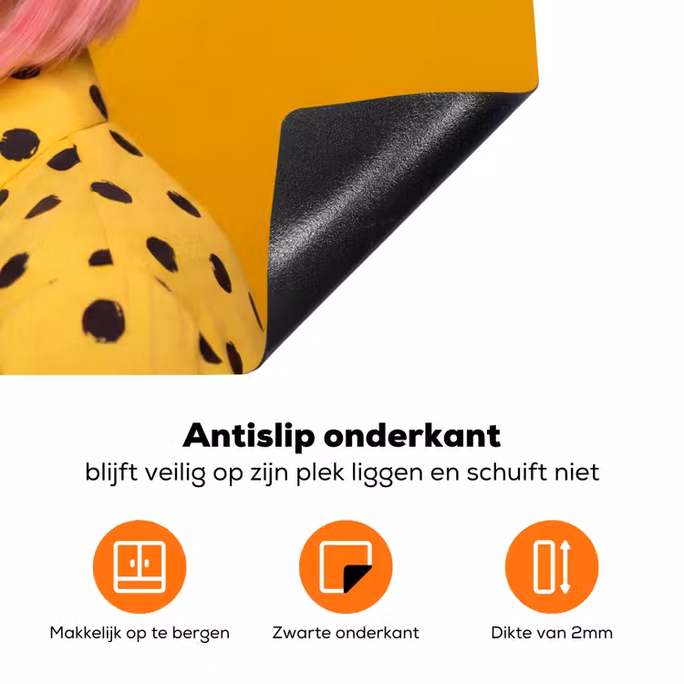 Vrouw - Portret - Abstract - Kleurrijk - Geel Inductie beschermer vinyl 3mm klein -zzzzzzz-td-onderkant