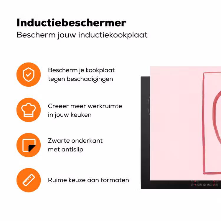 Vrouw - Portret - Abstract - Lijnkunst - Rood Inductie beschermer vinyl 3mm klein -zzzzzzz-td-ups