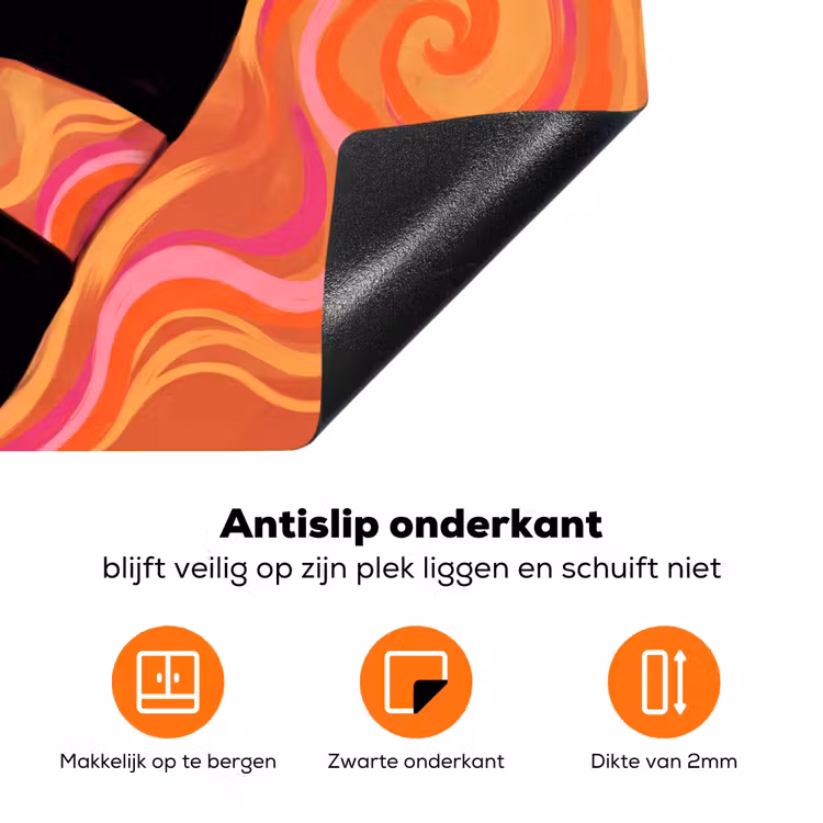 Vrouw - Portret - Abstract - Modern - Kleurrijk Inductie beschermer vinyl 3mm klein -zzzzzzz-td-onderkant