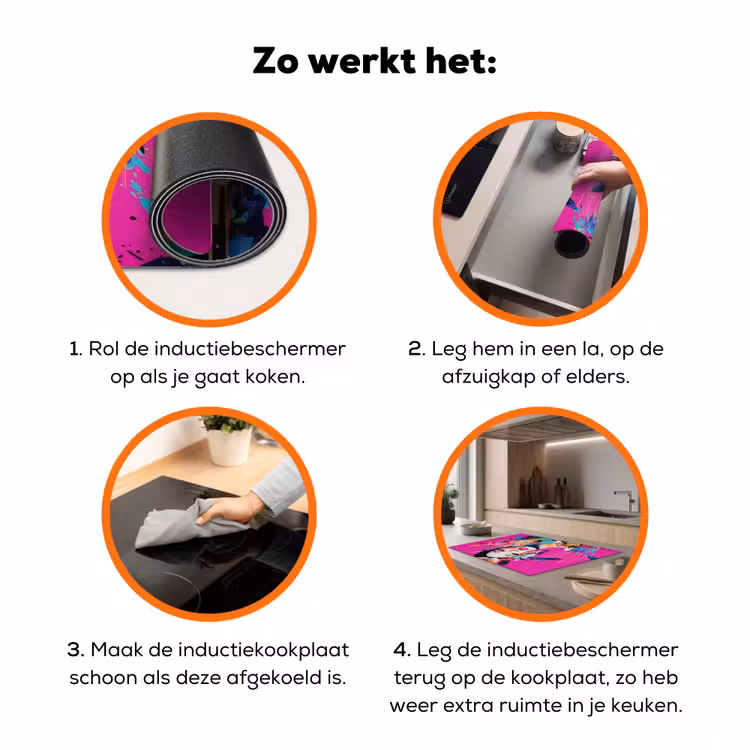 Vrouw - Portret - Abstract - Paars Inductie beschermer vinyl 3mm klein -zzzzzzz-td-werking