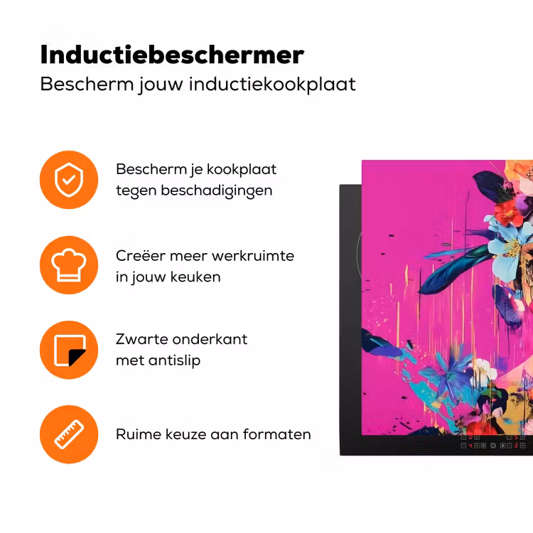Vrouw - Portret - Abstract - Paars Inductie beschermer vinyl 3mm klein -zzzzzzz-td-ups