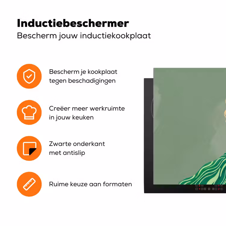 Vrouw - Portret - Illustratie - Modern - Groen Inductie beschermer vinyl 3mm klein -zzzzzzz-td-ups