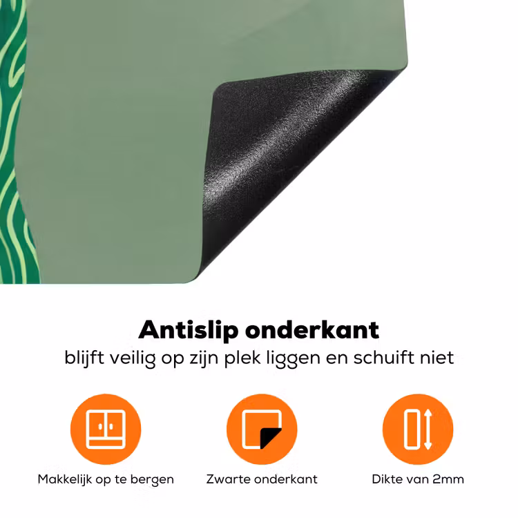 Vrouw - Portret - Illustratie - Modern - Groen Inductie beschermer vinyl 3mm klein -zzzzzzz-td-onderkant