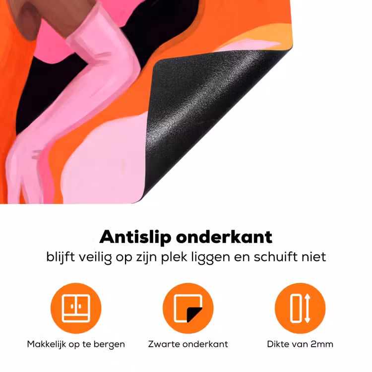 Vrouw - Portret - Kleurrijk - Modern - Kunst Inductie beschermer vinyl 3mm klein -zzzzzzz-td-onderkant