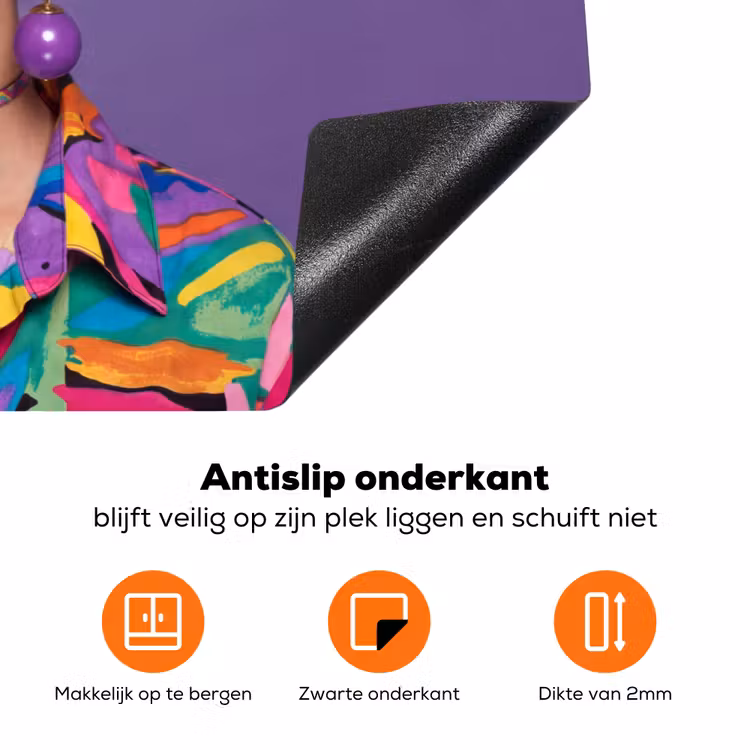 Vrouw - Portret - Make-up - Paars - Levendig Inductie beschermer vinyl 3mm klein -zzzzzzz-td-onderkant