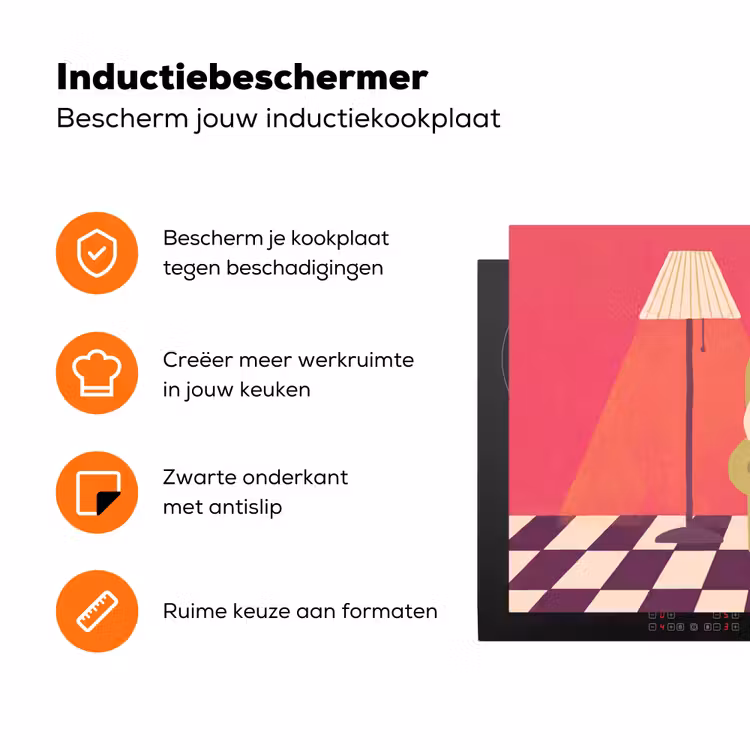 Vrouw - Rust - Interieur - Modern - Kunst Inductie beschermer vinyl 3mm klein -zzzzzzz-td-ups