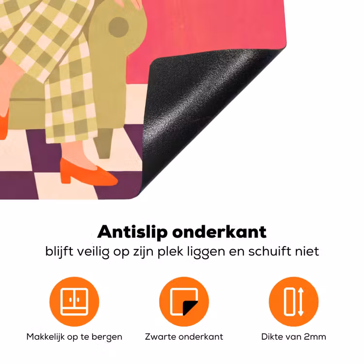 Vrouw - Rust - Interieur - Modern - Kunst Inductie beschermer vinyl 3mm klein -zzzzzzz-td-onderkant