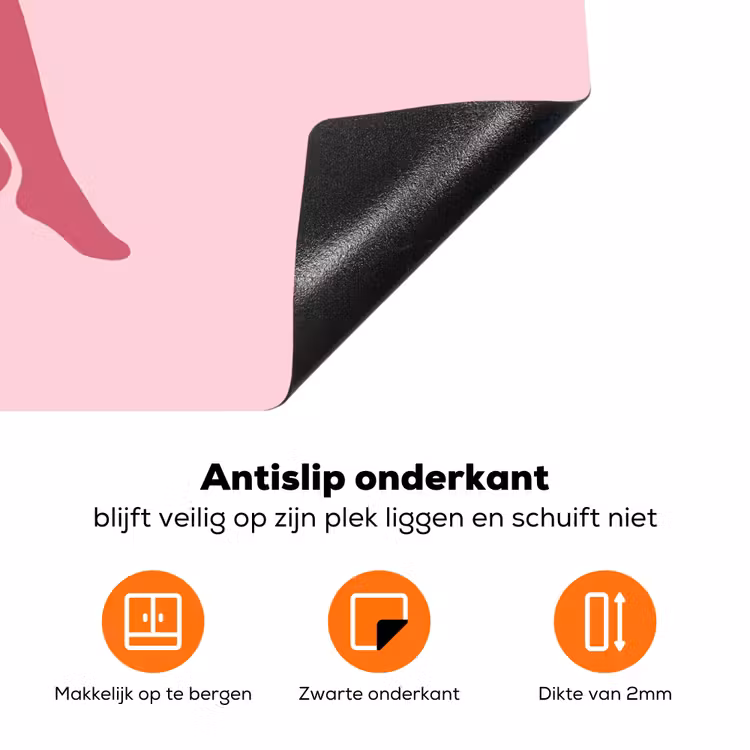 Vrouw - Silhouet - Abstract - Modern - Roze Inductie beschermer vinyl 3mm klein -zzzzzzz-td-onderkant