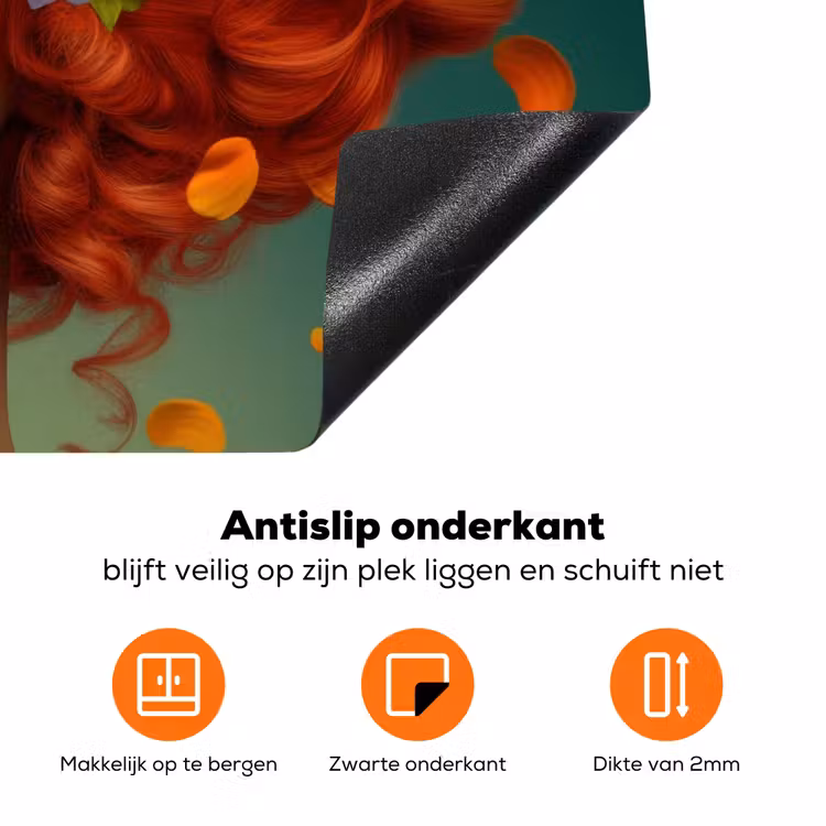 Vrouw - Sinaasappel - Bessen - Oranje Inductie beschermer vinyl 3mm klein -zzzzzzz-td-onderkant