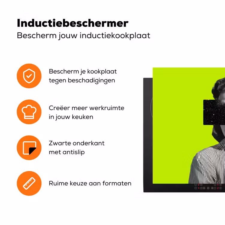 Vrouw - Sterrenhemel - Groen Inductie beschermer vinyl 3mm klein -zzzzzzz-td-ups
