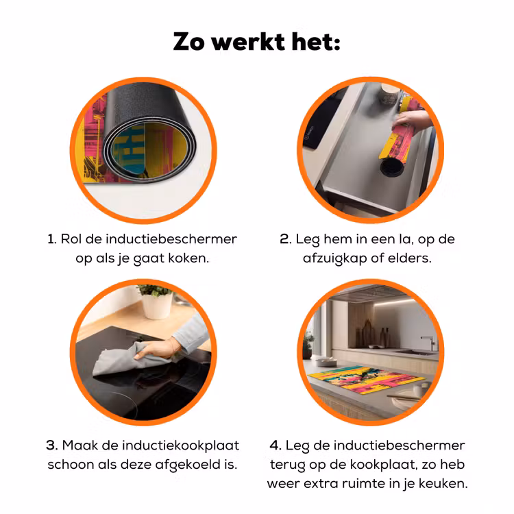 Vrouw - Verfstrepen - Gekleurd Inductie beschermer vinyl 3mm klein -zzzzzzz-td-werking