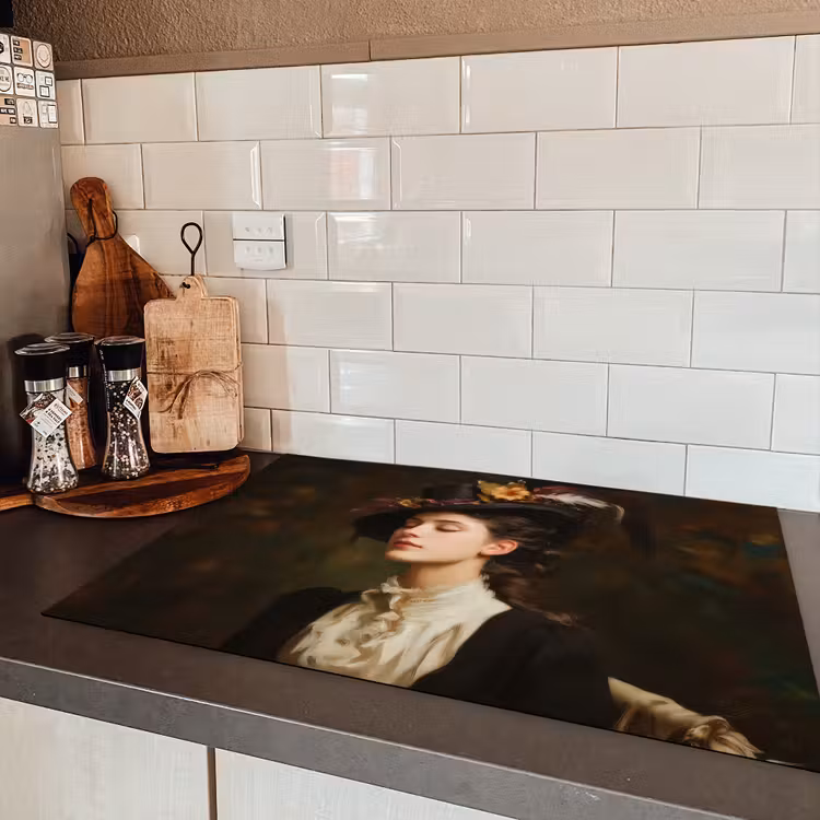 Vrouw - Victoriaans - Portret Inductie beschermer vinyl 3mm klein -sfeer3