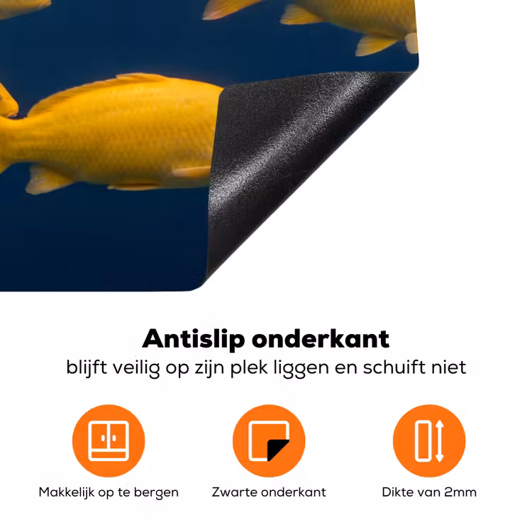 Vrouw - Vis - Water - Natuur - Geel Inductie beschermer vinyl 3mm klein -zzzzzzz-td-onderkant