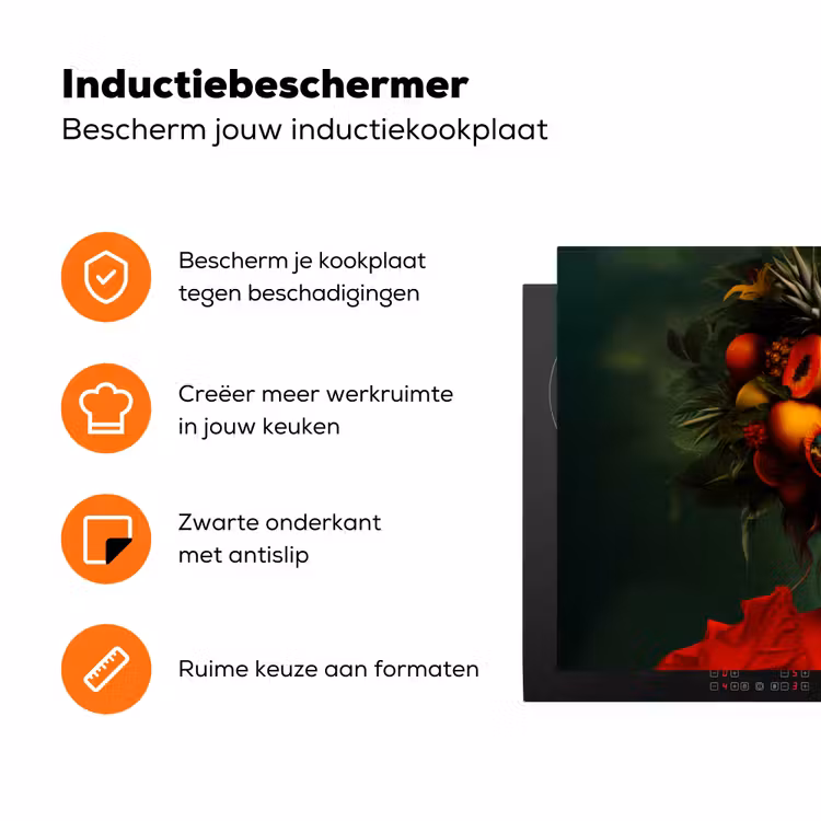Vrouw - Vruchten - Papaja - Ananas Inductie beschermer vinyl 3mm klein -zzzzzzz-td-ups