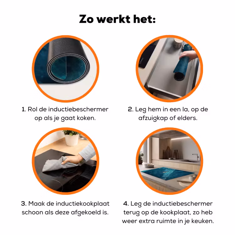 Vrouw - Water - Bikini - Oranje Inductie beschermer vinyl 3mm klein -zzzzzzz-td-werking