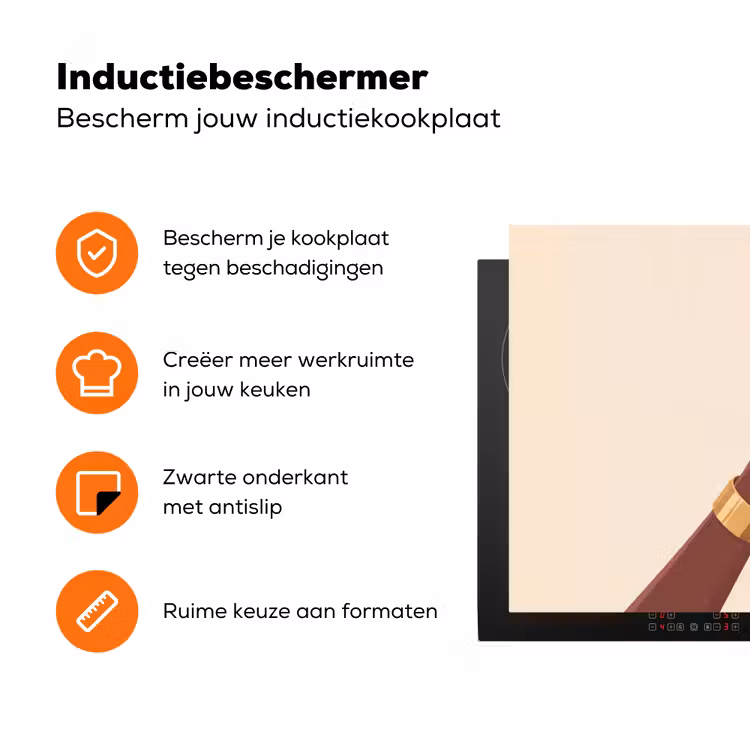 Vrouw - Wijn - Glas - Illustratie - Rood Inductie beschermer vinyl 3mm klein -zzzzzzz-td-ups