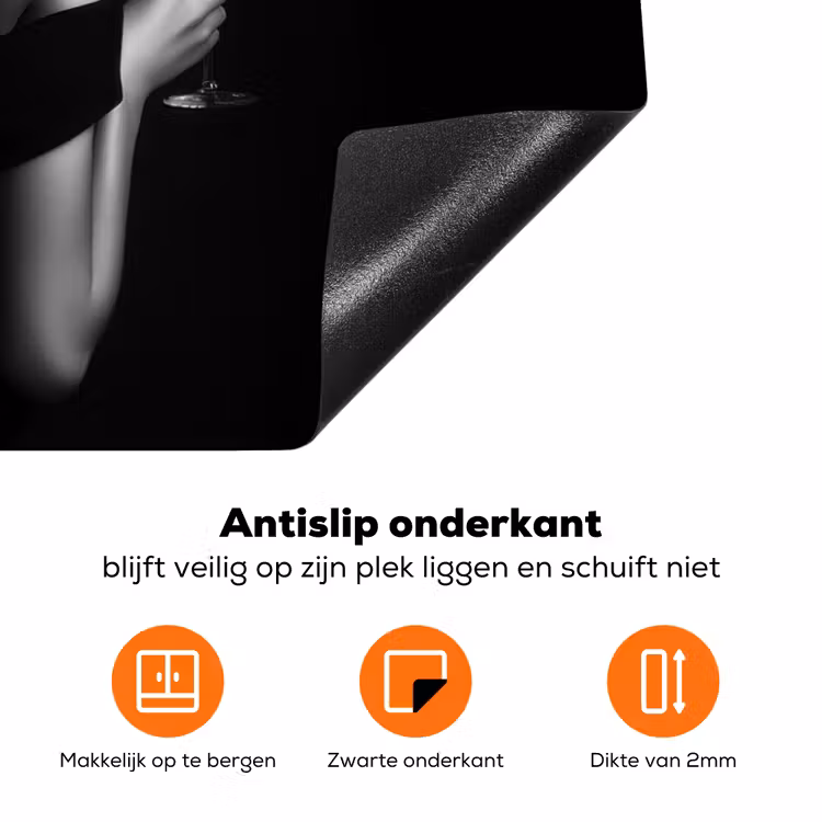 Vrouw - Wijn - Jurk Inductie beschermer vinyl 3mm klein -zzzzzzz-td-onderkant