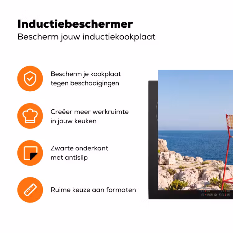 Vrouw - Zee - Kust - Verrekijker - Rood Inductie beschermer vinyl 3mm klein -zzzzzzz-td-ups