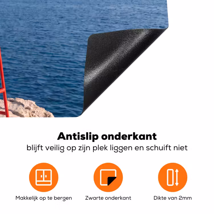 Vrouw - Zee - Kust - Verrekijker - Rood Inductie beschermer vinyl 3mm klein -zzzzzzz-td-onderkant