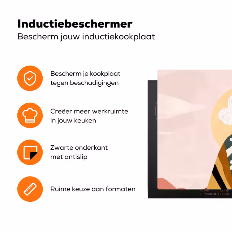 Vrouw - Zon - Kleurrijk Inductie beschermer vinyl 3mm klein -zzzzzzz-td-ups
