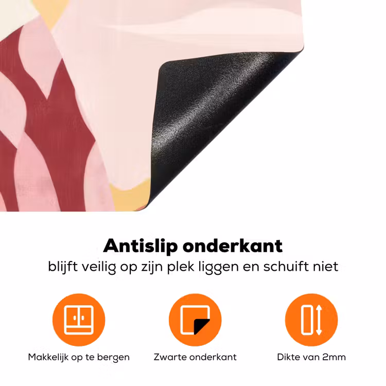 Vrouw - Zon - Kleurrijk Inductie beschermer vinyl 3mm klein -zzzzzzz-td-onderkant
