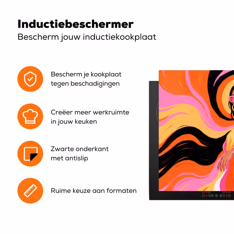 Vrouw - Zonnebril - Abstract - Kleurrijk Inductie beschermer vinyl 3mm klein -zzzzzzz-td-ups