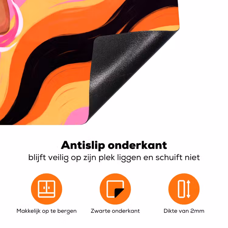 Vrouw - Zonnebril - Abstract - Kleurrijk Inductie beschermer vinyl 3mm klein -zzzzzzz-td-onderkant