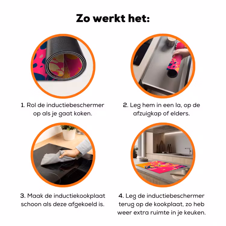 Vrouw - Zonnebril - Abstract - Oranje Inductie beschermer vinyl 3mm klein -zzzzzzz-td-werking