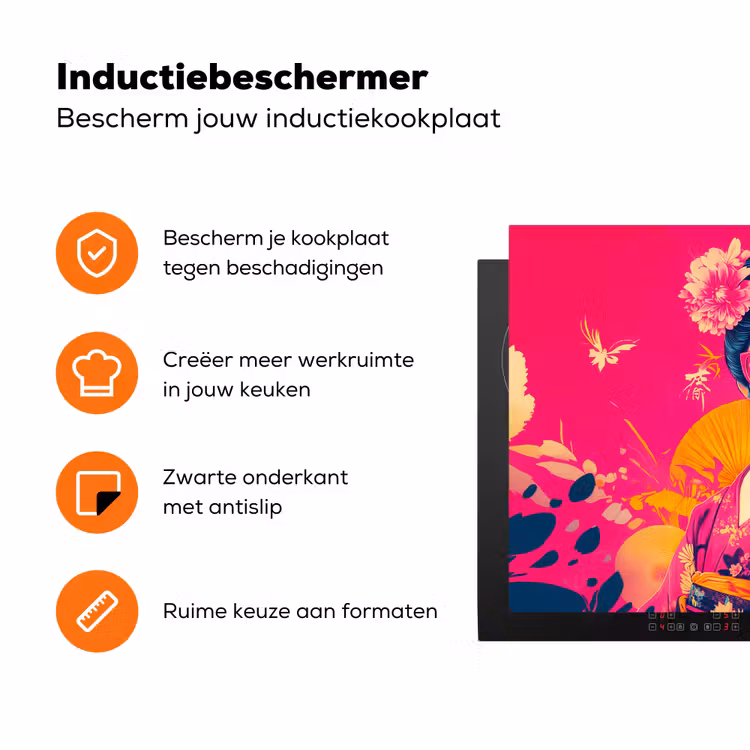 Vrouw - Zonnebril - Abstract - Oranje Inductie beschermer vinyl 3mm klein -zzzzzzz-td-ups