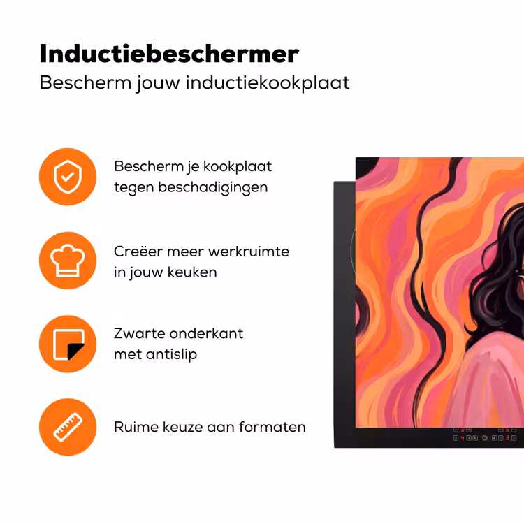 Vrouw - Zonnebril - Modern - Portret - Oranje Inductie beschermer vinyl 3mm klein -zzzzzzz-td-ups