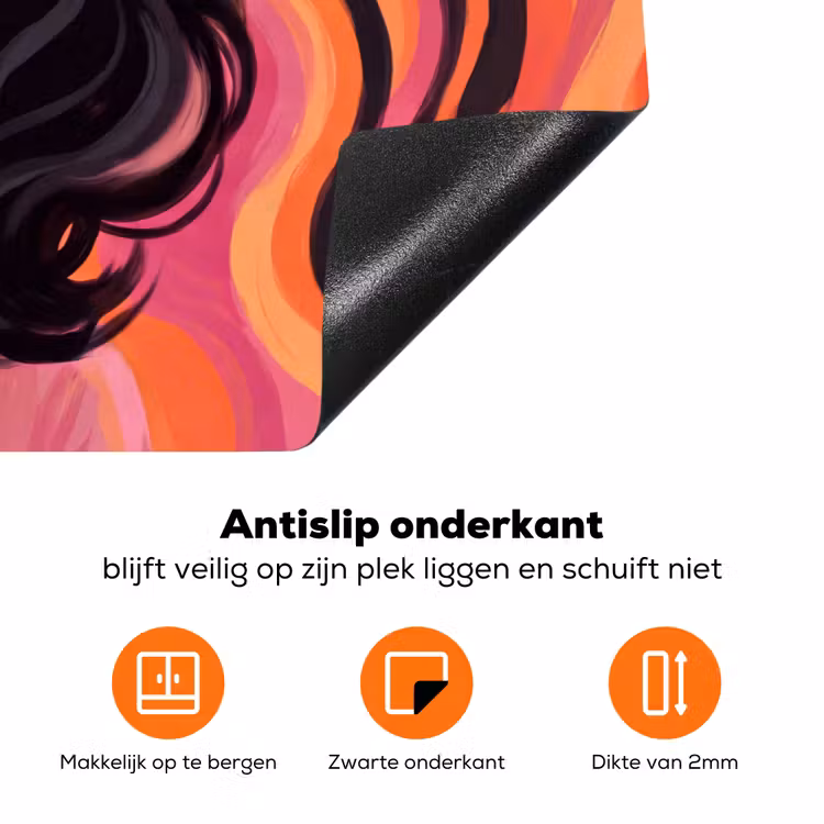 Vrouw - Zonnebril - Modern - Portret - Oranje Inductie beschermer vinyl 3mm klein -zzzzzzz-td-onderkant