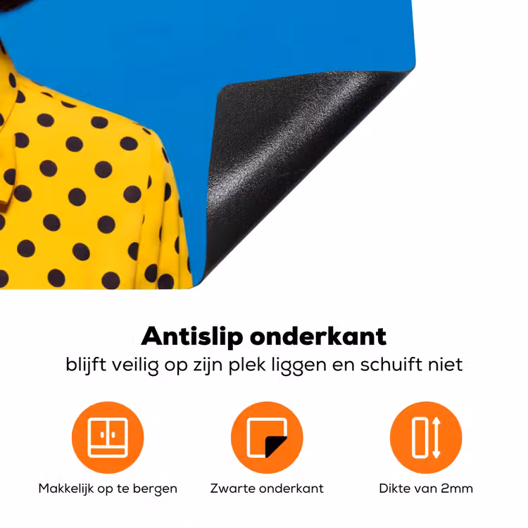 Vrouw - Zonnebril - Pop Art - Portret - Geel Inductie beschermer vinyl 3mm klein -zzzzzzz-td-onderkant