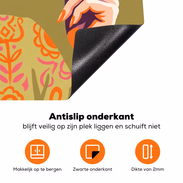 Vrouw - Zonnebril - Portret - Modern - Kleurrijk Inductie beschermer vinyl 3mm klein -zzzzzzz-td-onderkant