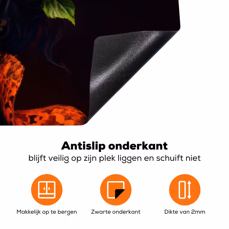 Vrouw - Zwart - Bessen - Bramen - Appels Inductie beschermer vinyl 3mm klein -zzzzzzz-td-onderkant