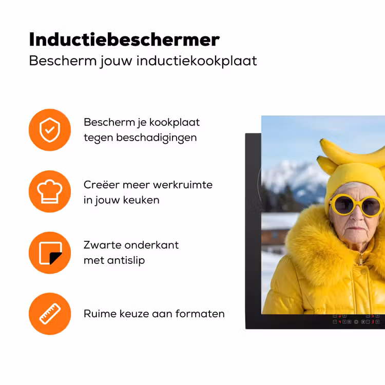 Vrouwen - Bananen - Geel Inductie beschermer vinyl 3mm klein -zzzzzzz-td-ups