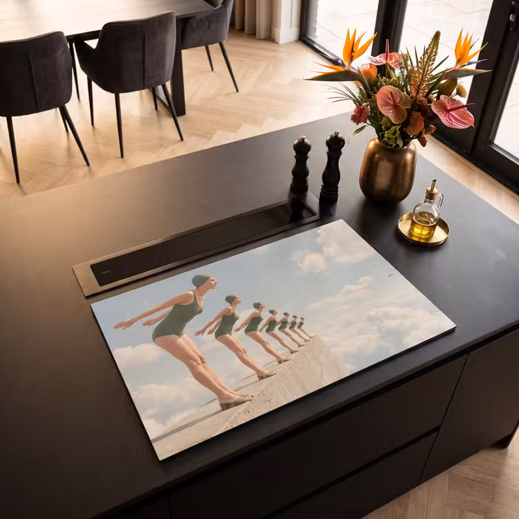 Inductiebeschermer - Vrouwen - Duikhouding - Wolken - Vrouwen - Duikhouding - Wolken Inductie beschermer vinyl 3mm klein