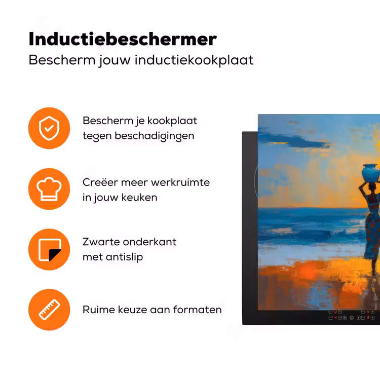 Vrouwen - Strand - Zondsondergang Inductie beschermer vinyl 3mm klein -zzzzzzz-td-ups