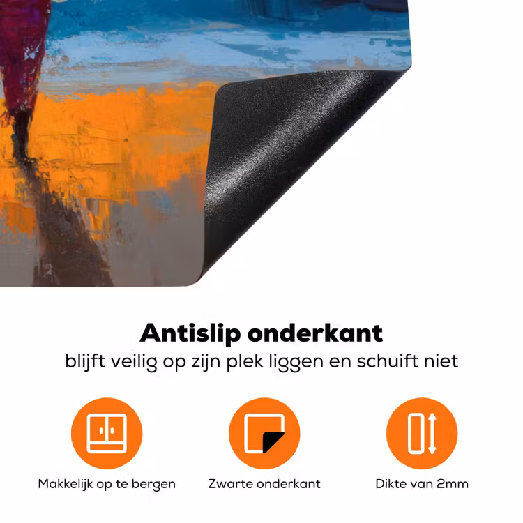 Vrouwen - Strand - Zondsondergang Inductie beschermer vinyl 3mm klein -zzzzzzz-td-onderkant