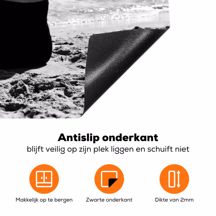 Vrouwen - Zonnehoed - Strand - Zwart - Wit Inductie beschermer vinyl 3mm klein -zzzzzzz-td-onderkant