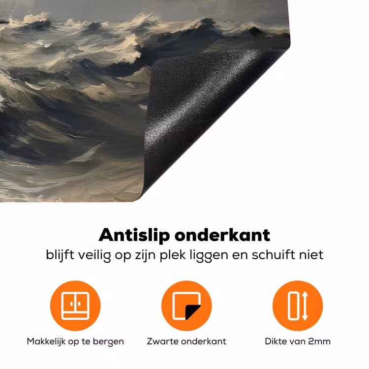 Vuurtoren - Golven - Storm Inductie beschermer vinyl 3mm klein -zzzzzzz-td-onderkant