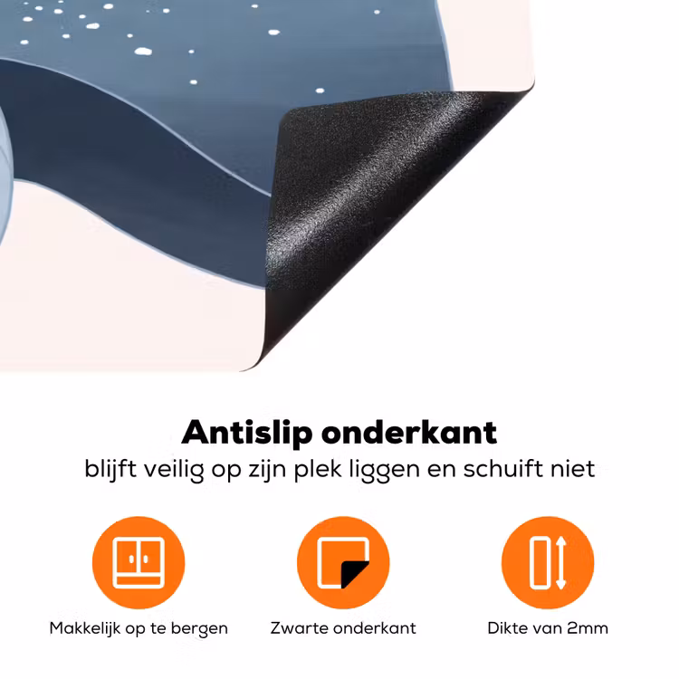 Vuurtoren - Zee - Schelp - Abstract - Blauw Inductie beschermer vinyl 3mm klein -zzzzzzz-td-onderkant